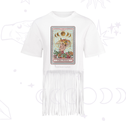 Purplehecate The Pizza Tarot Fringe Hem T-Shirt