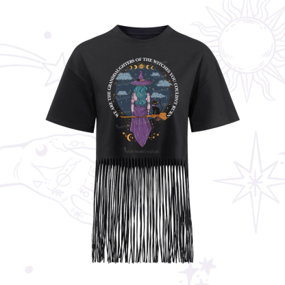 Purplehecate We Are the Granddaughters of the Witches You Could Not Burn Fringe Hem T-Shirt
