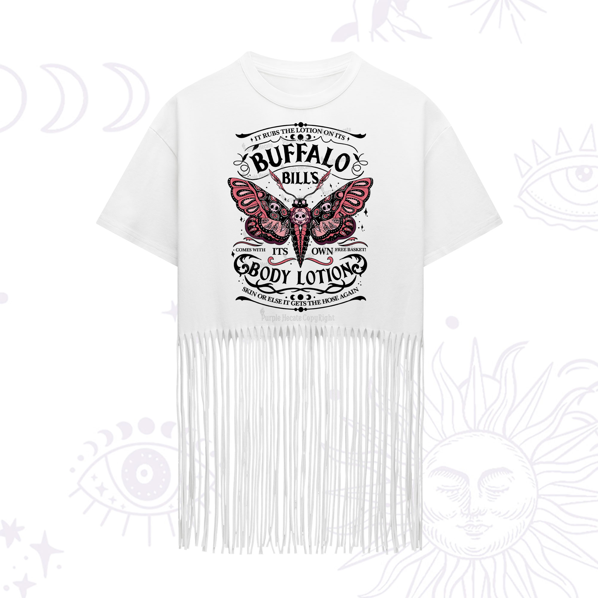 Purplehecate Buffalo Bill's Body Lotion Fringe Hem T-Shirt