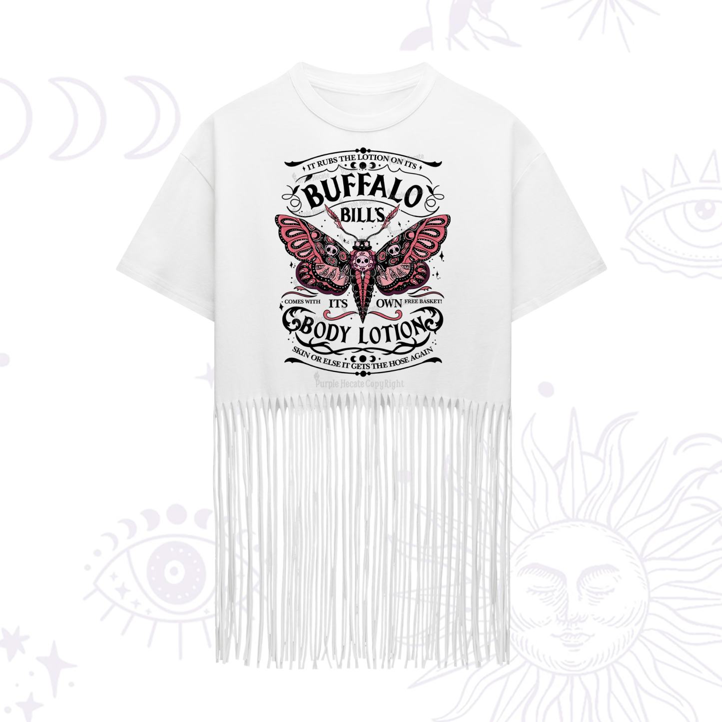 Purplehecate Buffalo Bill's Body Lotion Fringe Hem T-Shirt