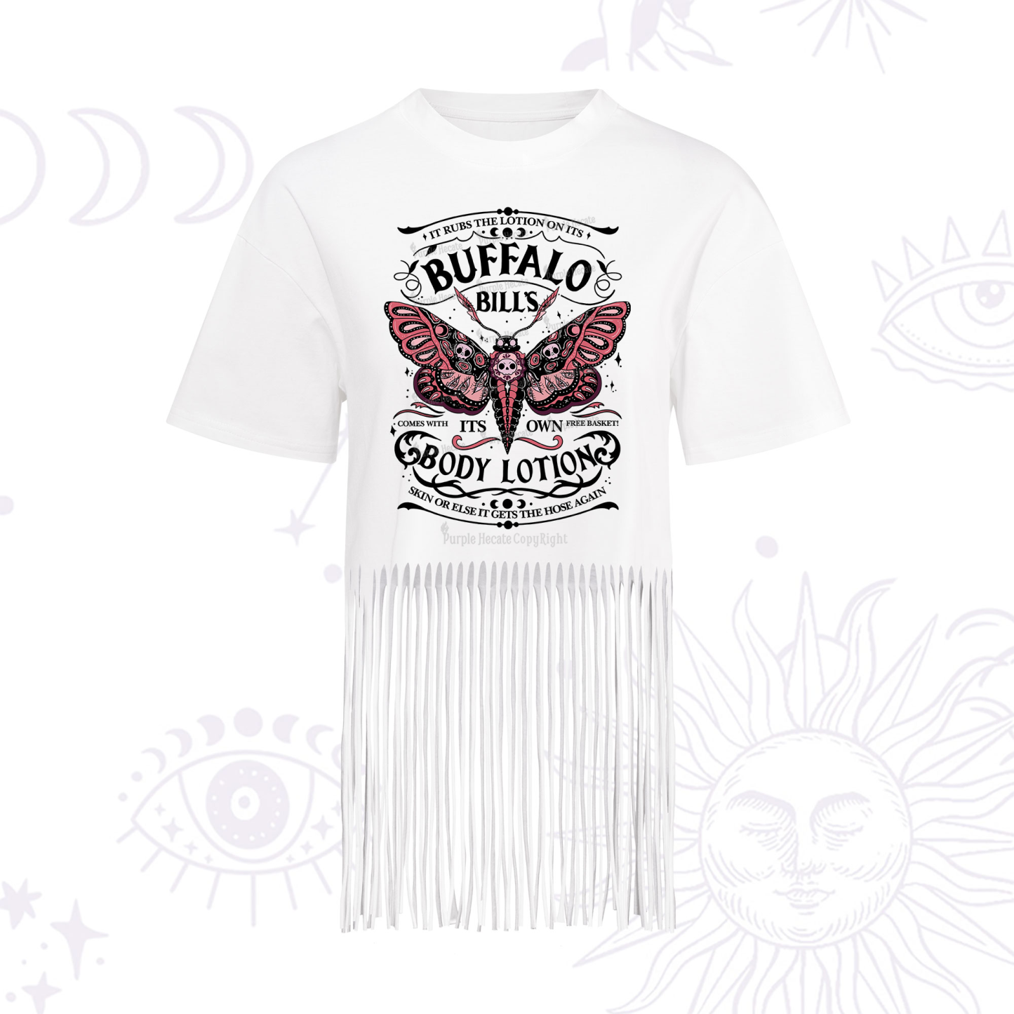 Purplehecate Buffalo Bill's Body Lotion Fringe Hem T-Shirt