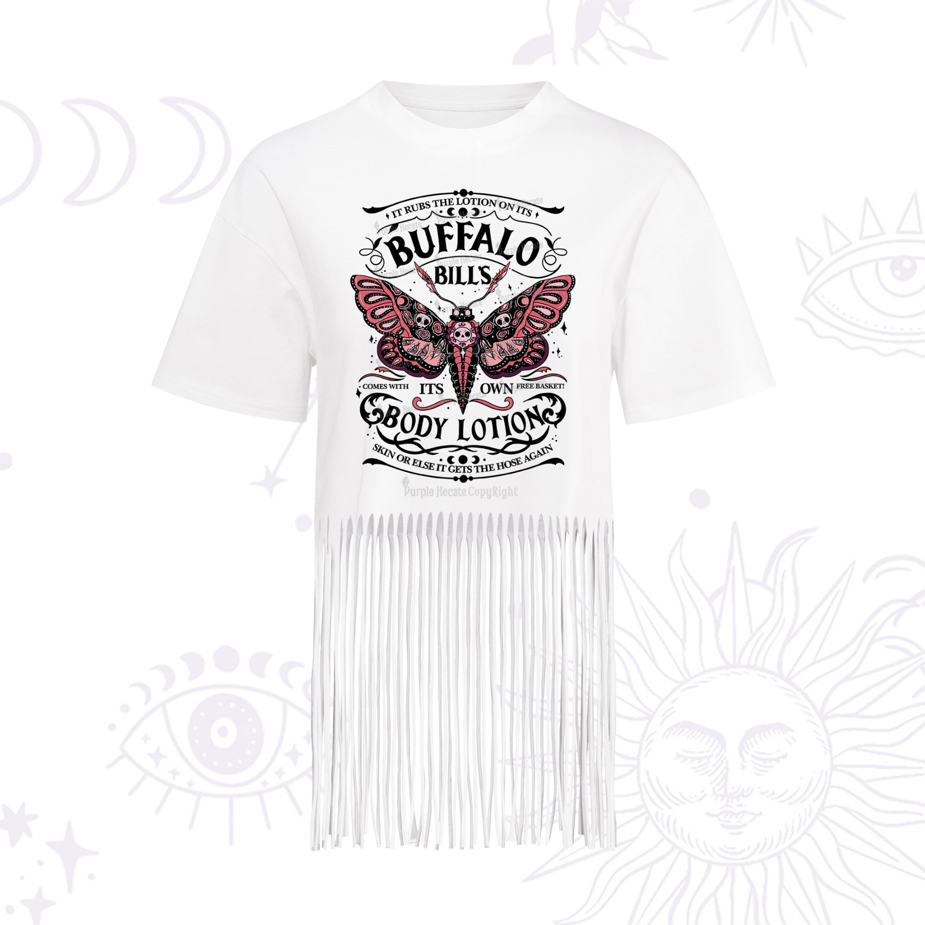 Purplehecate Buffalo Bill's Body Lotion Fringe Hem T-Shirt