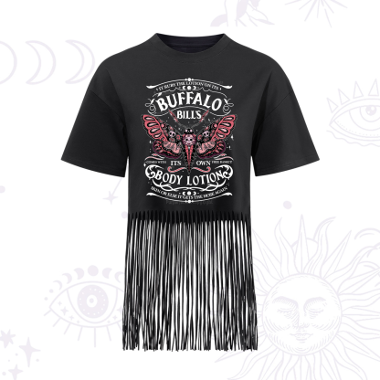 Purplehecate Buffalo Bill's Body Lotion Fringe Hem T-Shirt