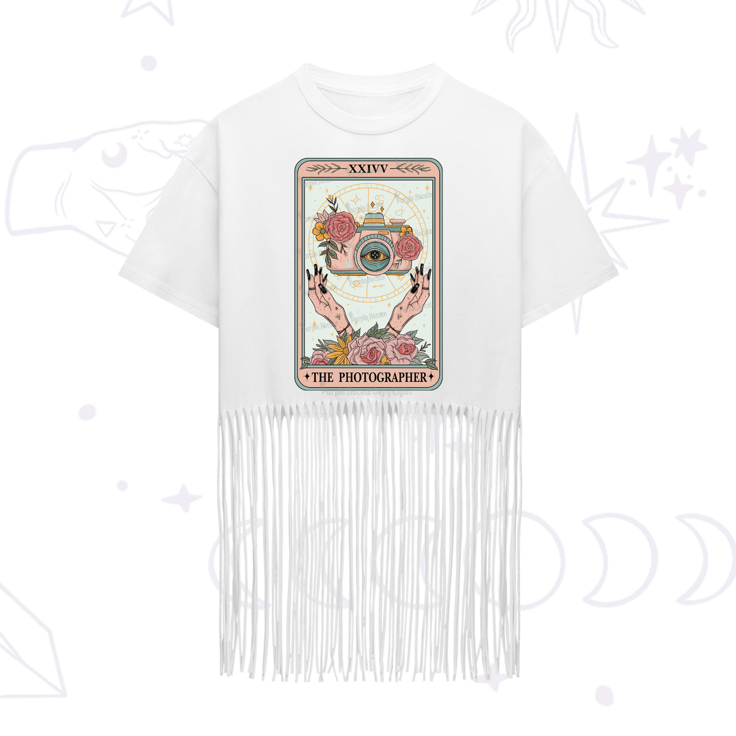 Purplehecate The Photographter Tarot Fringe Hem T-Shirt