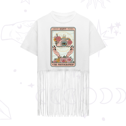 Purplehecate The Photographter Tarot Fringe Hem T-Shirt