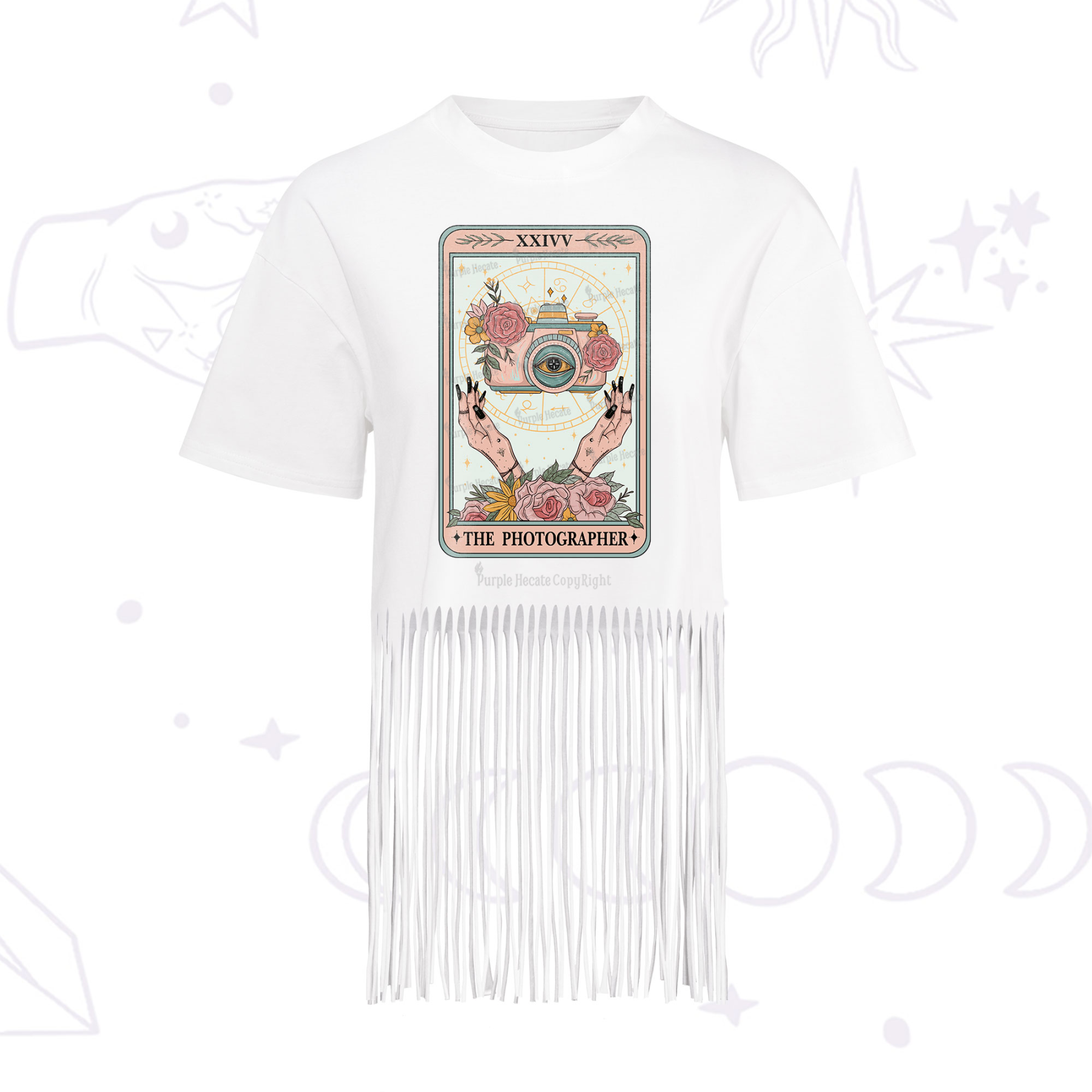 Purplehecate The Photographter Tarot Fringe Hem T-Shirt