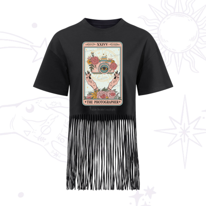 Purplehecate The Photographter Tarot Fringe Hem T-Shirt