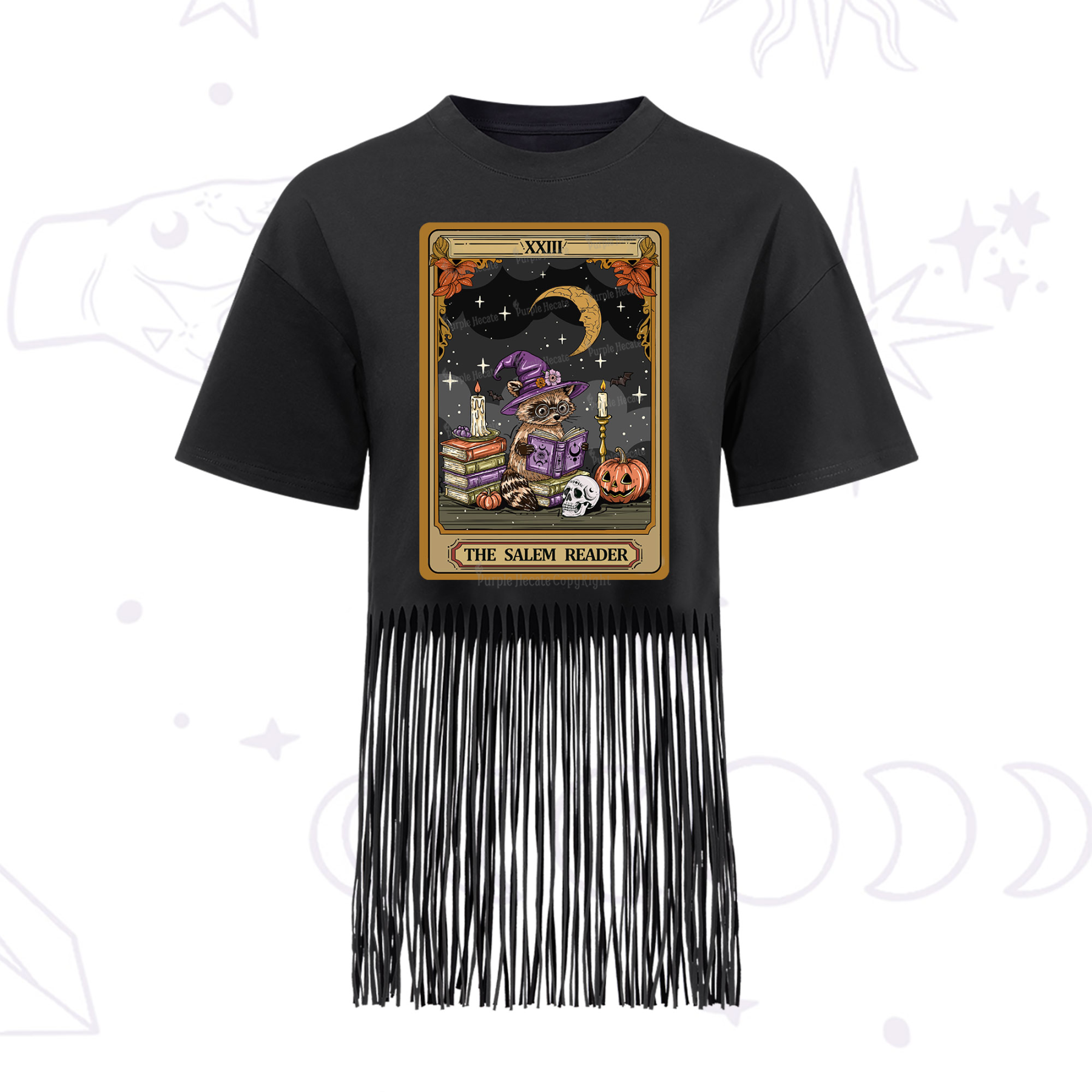 Purplehecate The Salem Reader Tarot Fringe Hem T-Shirt
