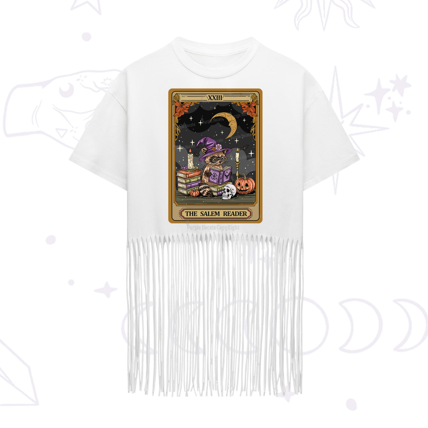 Purplehecate The Salem Reader Tarot Fringe Hem T-Shirt