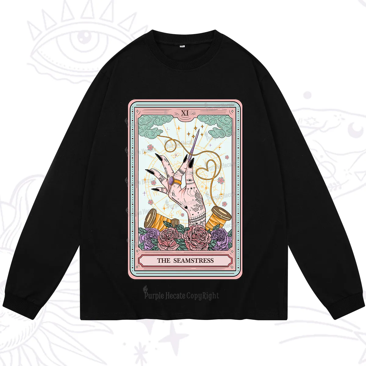 Purplehecate The Seamstress Tarot Long Sleeve T-Shirt