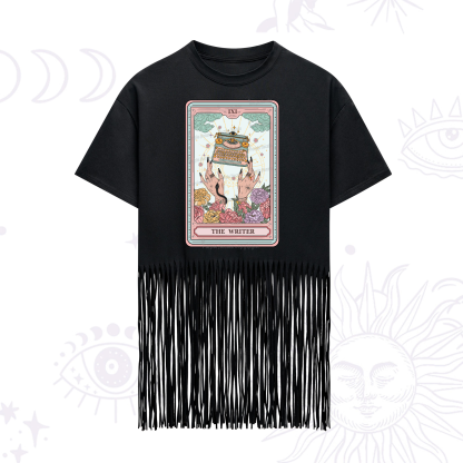Purplehecate The Writer Tarot Card Fringe Hem T-Shirt