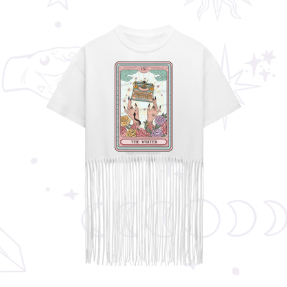 Purplehecate The Writer Tarot Card Fringe Hem T-Shirt