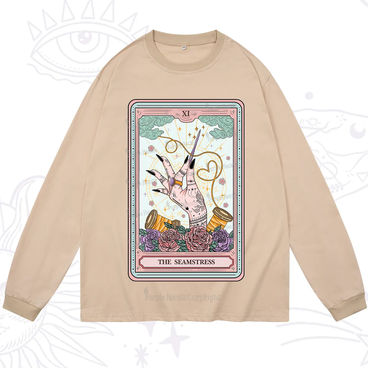 Purplehecate The Seamstress Tarot Long Sleeve T-Shirt