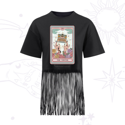 Purplehecate The Writer Tarot Card Fringe Hem T-Shirt