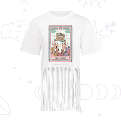 Purplehecate The Writer Tarot Card Fringe Hem T-Shirt