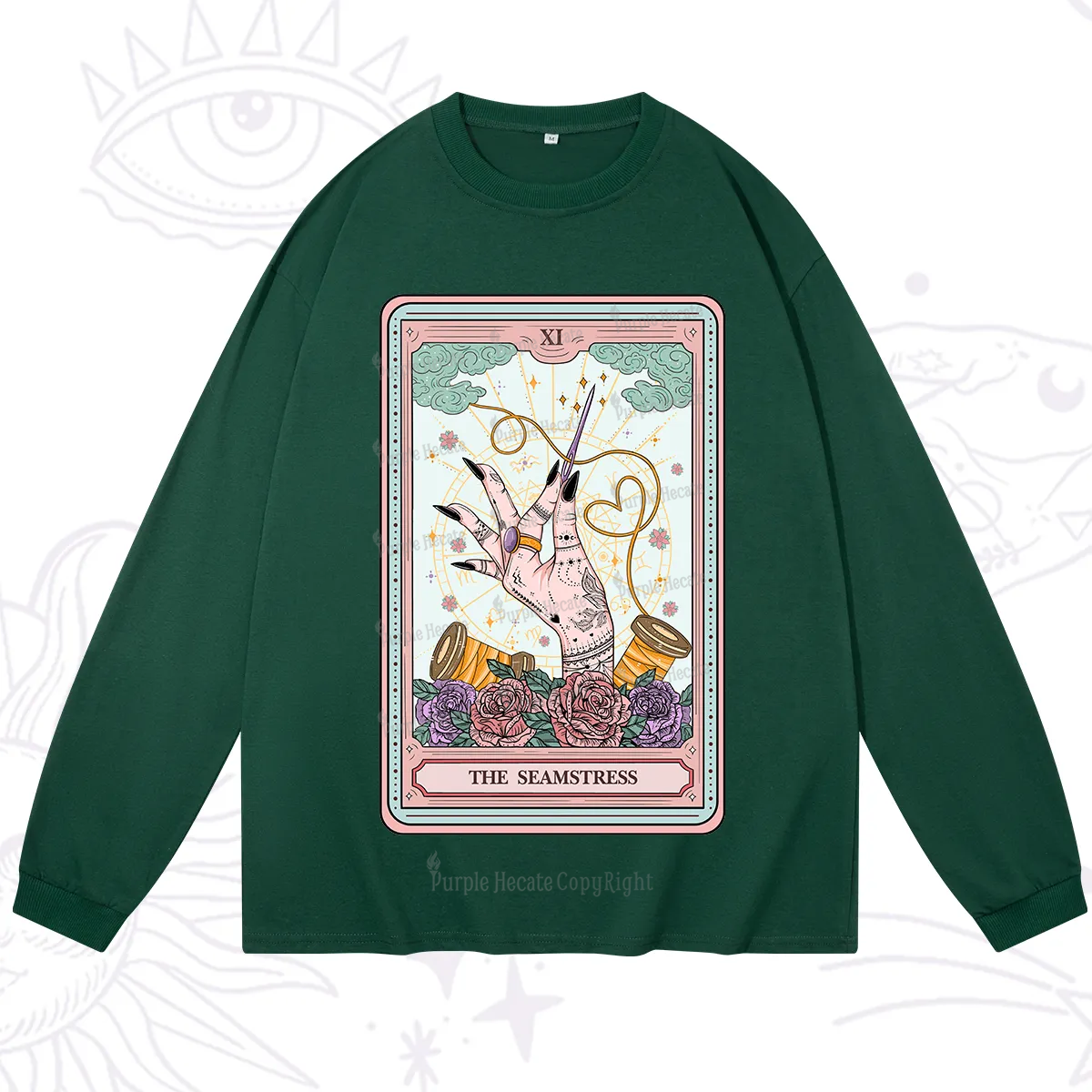 Purplehecate The Seamstress Tarot Long Sleeve T-Shirt