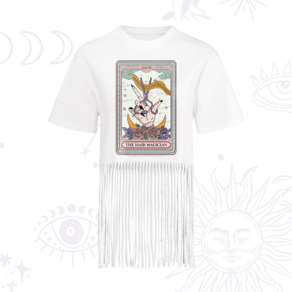 Purplehecate The Hair Magician Tarot Fringe Hem T-Shirt