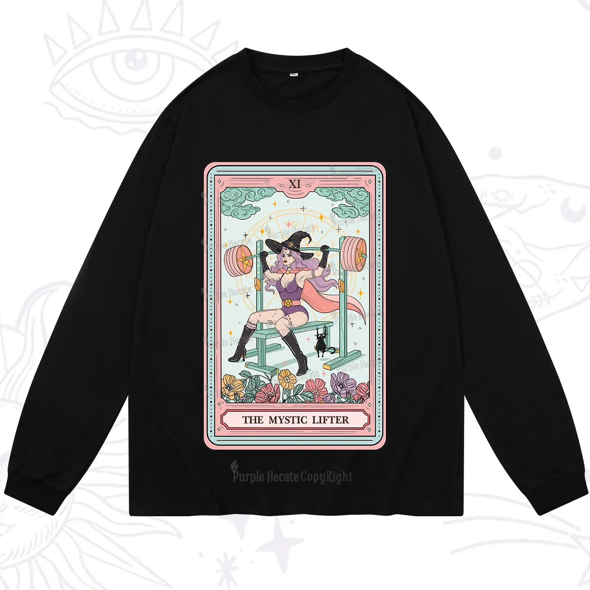 Purplehecate The Mystic Lifter Tarot Long Sleeve T-Shirt