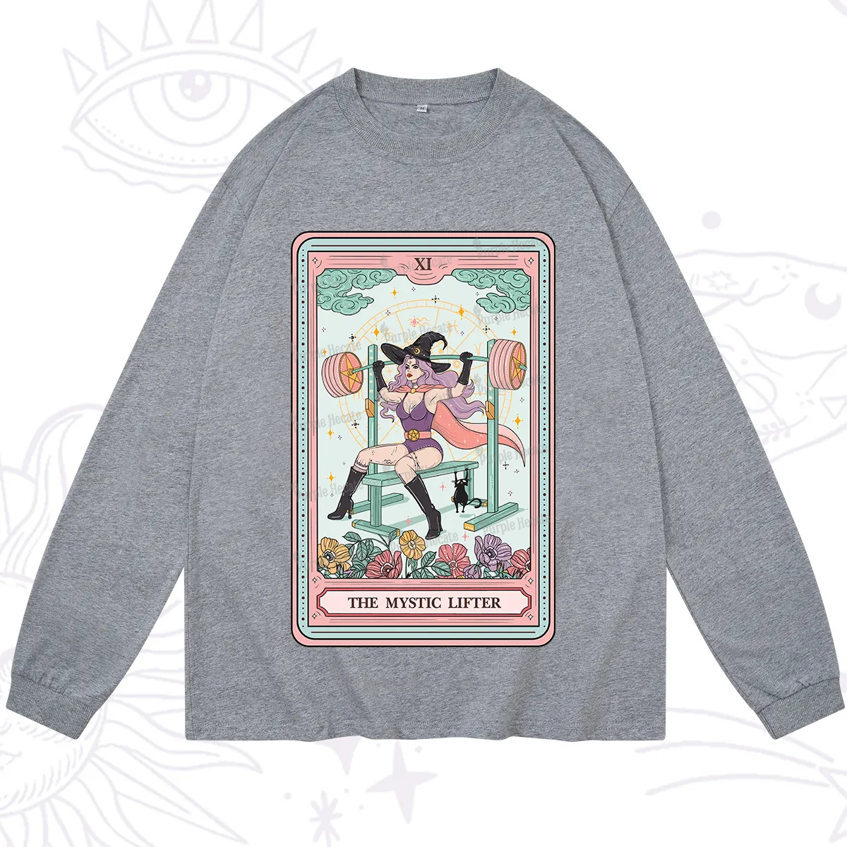 Purplehecate The Mystic Lifter Tarot Long Sleeve T-Shirt