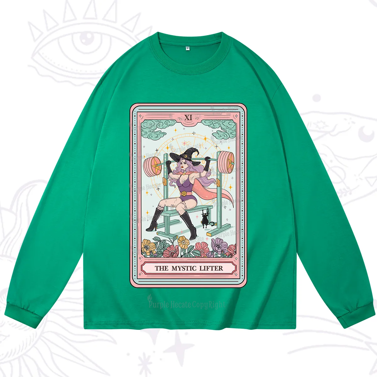 Purplehecate The Mystic Lifter Tarot Long Sleeve T-Shirt