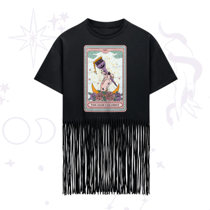 Purplehecate The Hair Colorist Tarot Fringe Hem T-Shirt