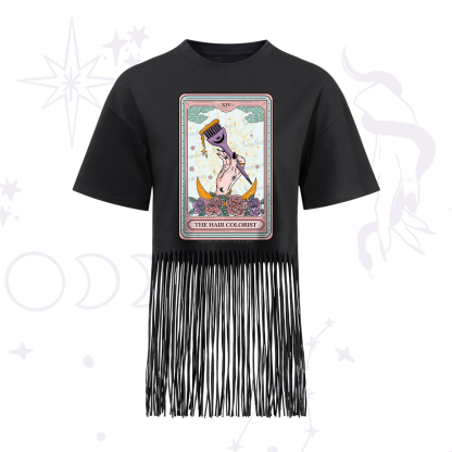 Purplehecate The Hair Colorist Tarot Fringe Hem T-Shirt
