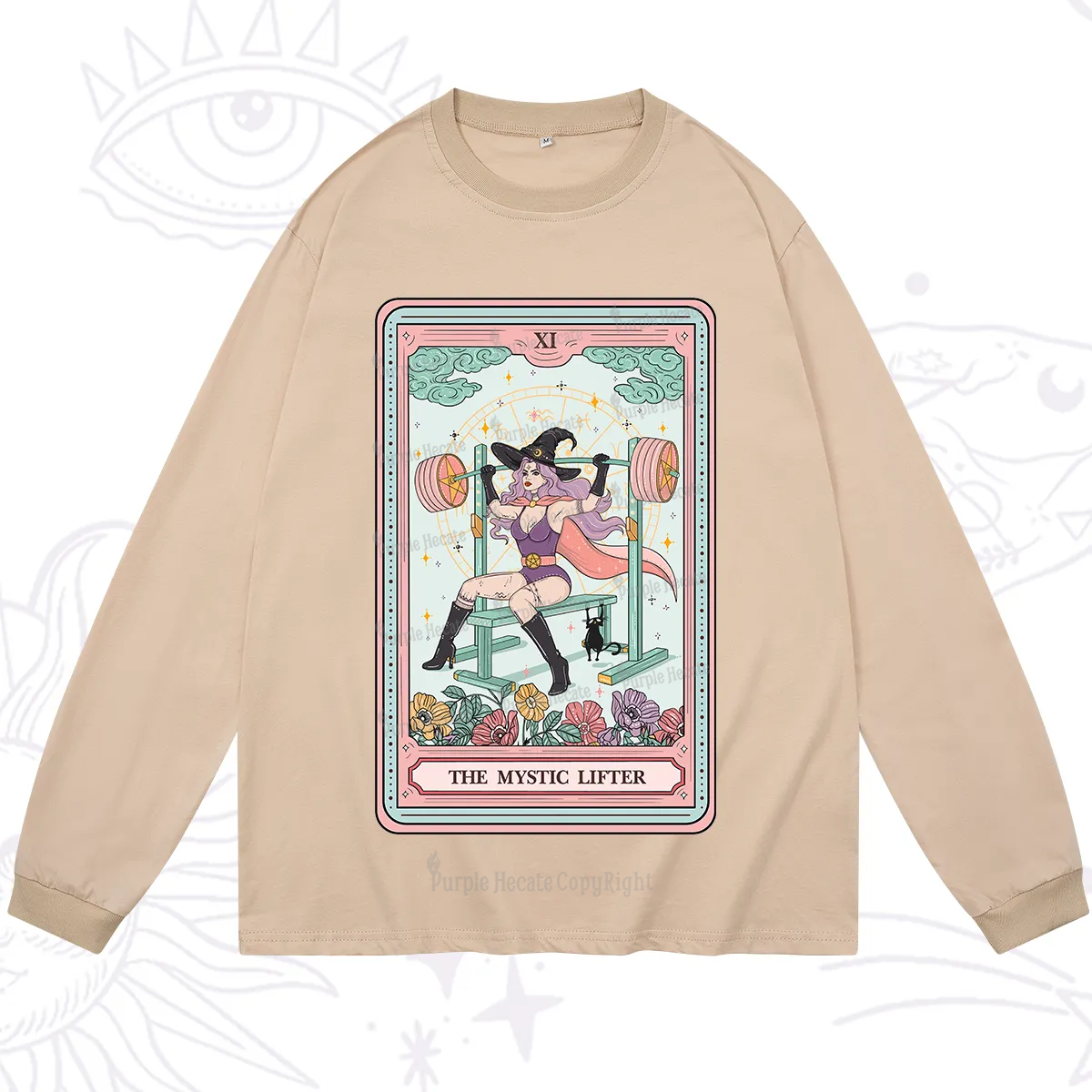 Purplehecate The Mystic Lifter Tarot Long Sleeve T-Shirt