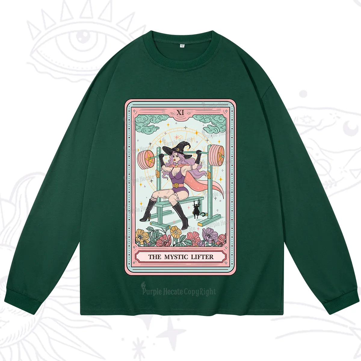 Purplehecate The Mystic Lifter Tarot Long Sleeve T-Shirt
