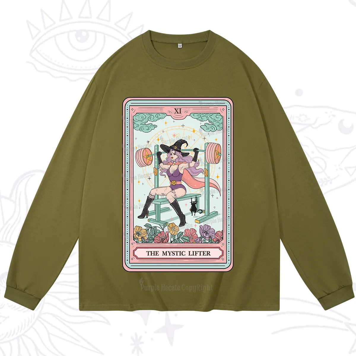 Purplehecate The Mystic Lifter Tarot Long Sleeve T-Shirt