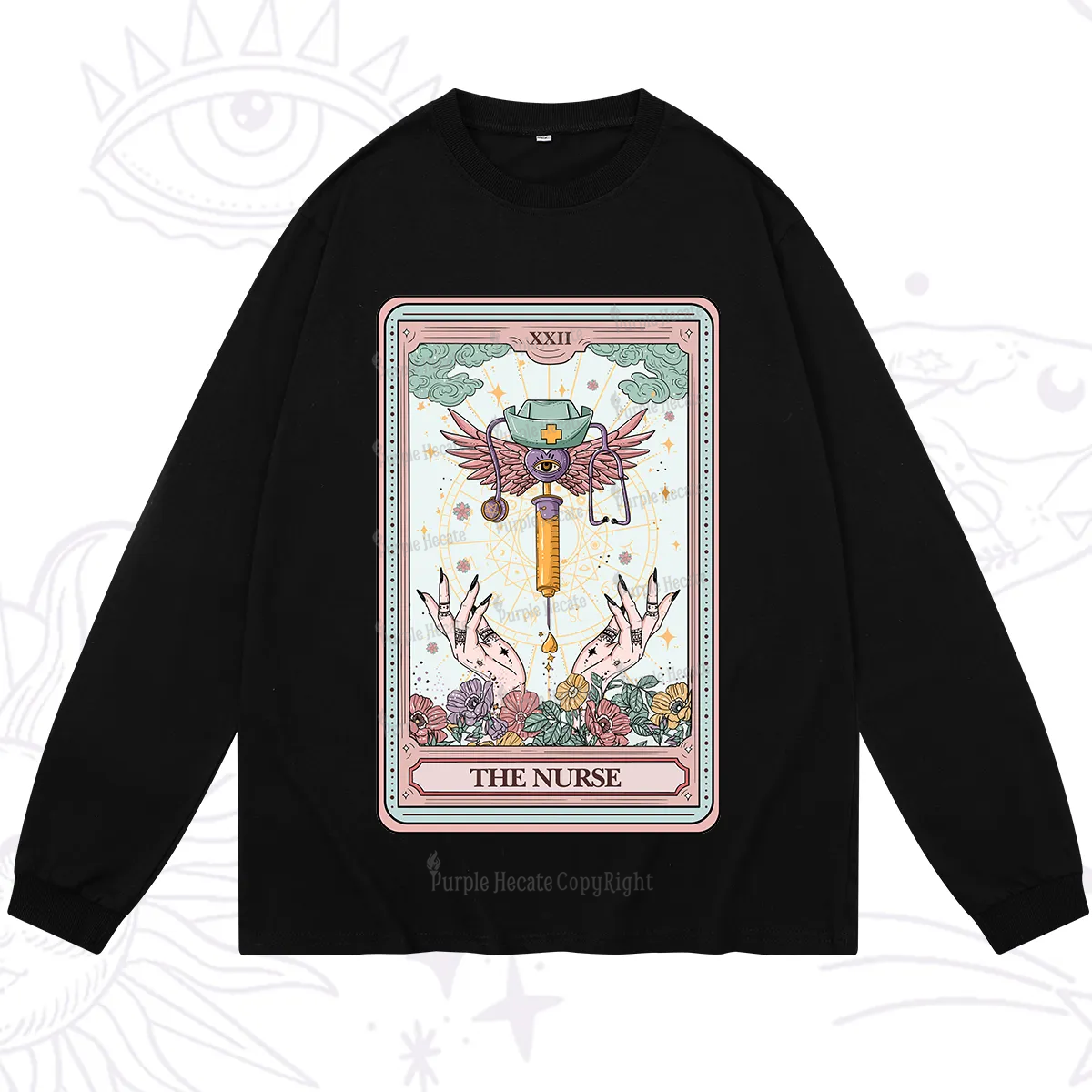 Purplehecate The ER Nurse Tarot Long Sleeve T-Shirt