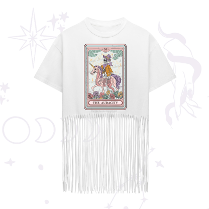 Purplehecate The Audacity Tarot Card Fringe Hem T-Shirt