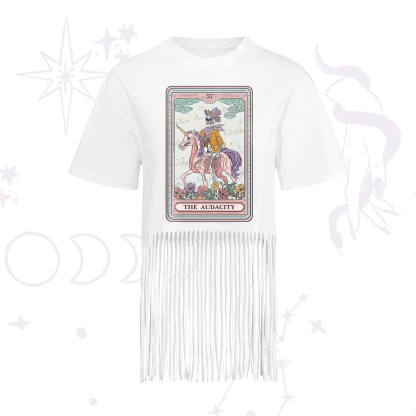 Purplehecate The Audacity Tarot Card Fringe Hem T-Shirt