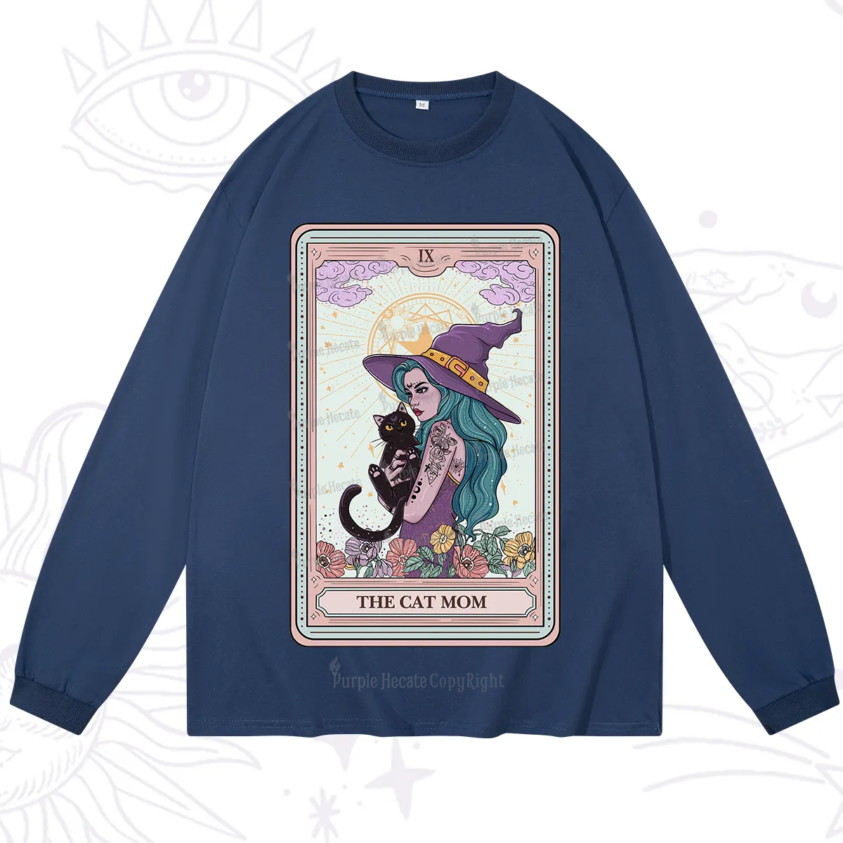 Purplehecate The Gothic Cat Mom Tarot Long Sleeve T-Shirt