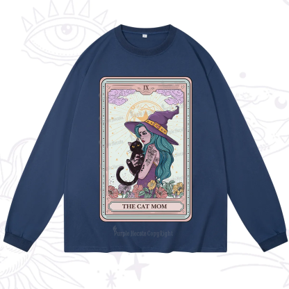 Purplehecate The Gothic Cat Mom Tarot Long Sleeve T-Shirt