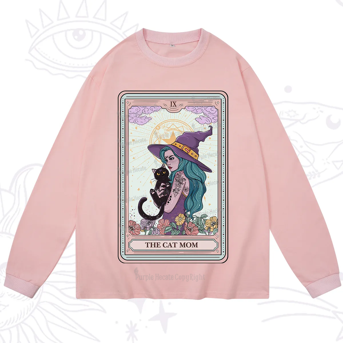 Purplehecate The Gothic Cat Mom Tarot Long Sleeve T-Shirt