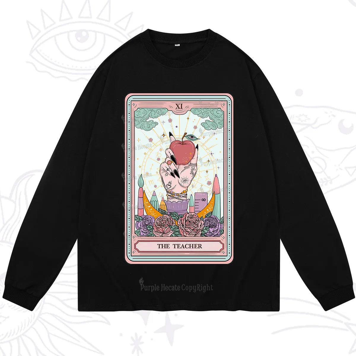 Purplehecate The Teacher Tarot Long Sleeve T-Shirt