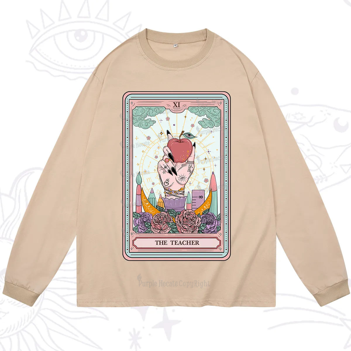 Purplehecate The Teacher Tarot Long Sleeve T-Shirt