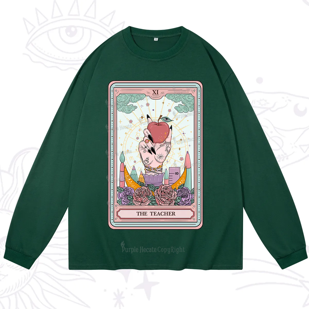 Purplehecate The Teacher Tarot Long Sleeve T-Shirt