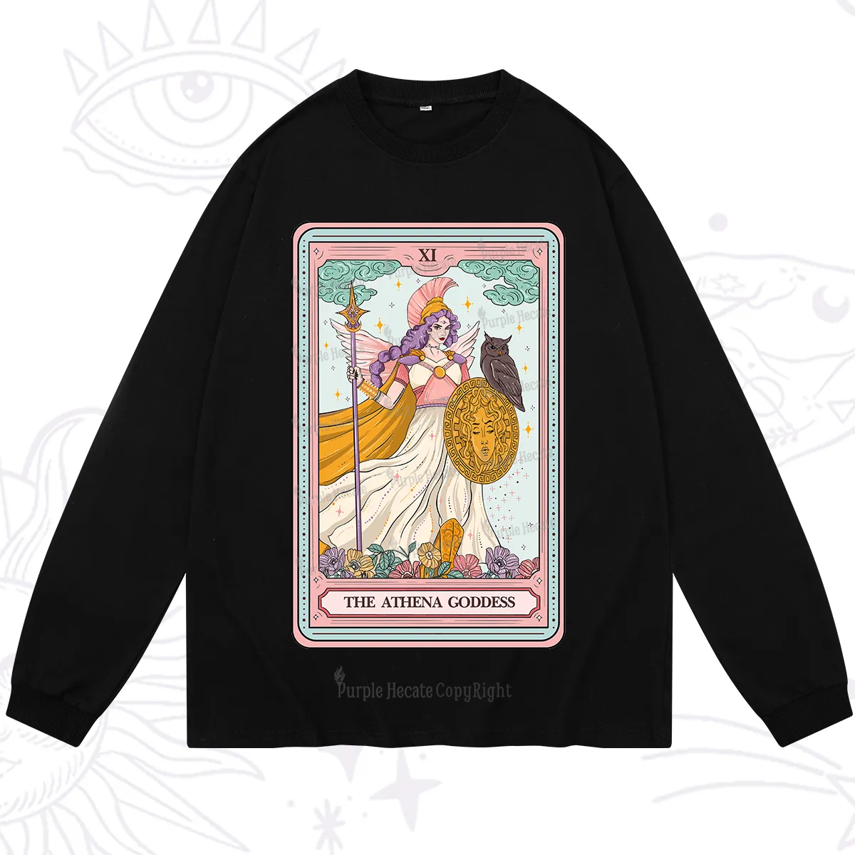 Purplehecate The Athena Goddess Tarot Long Sleeve T-Shirt