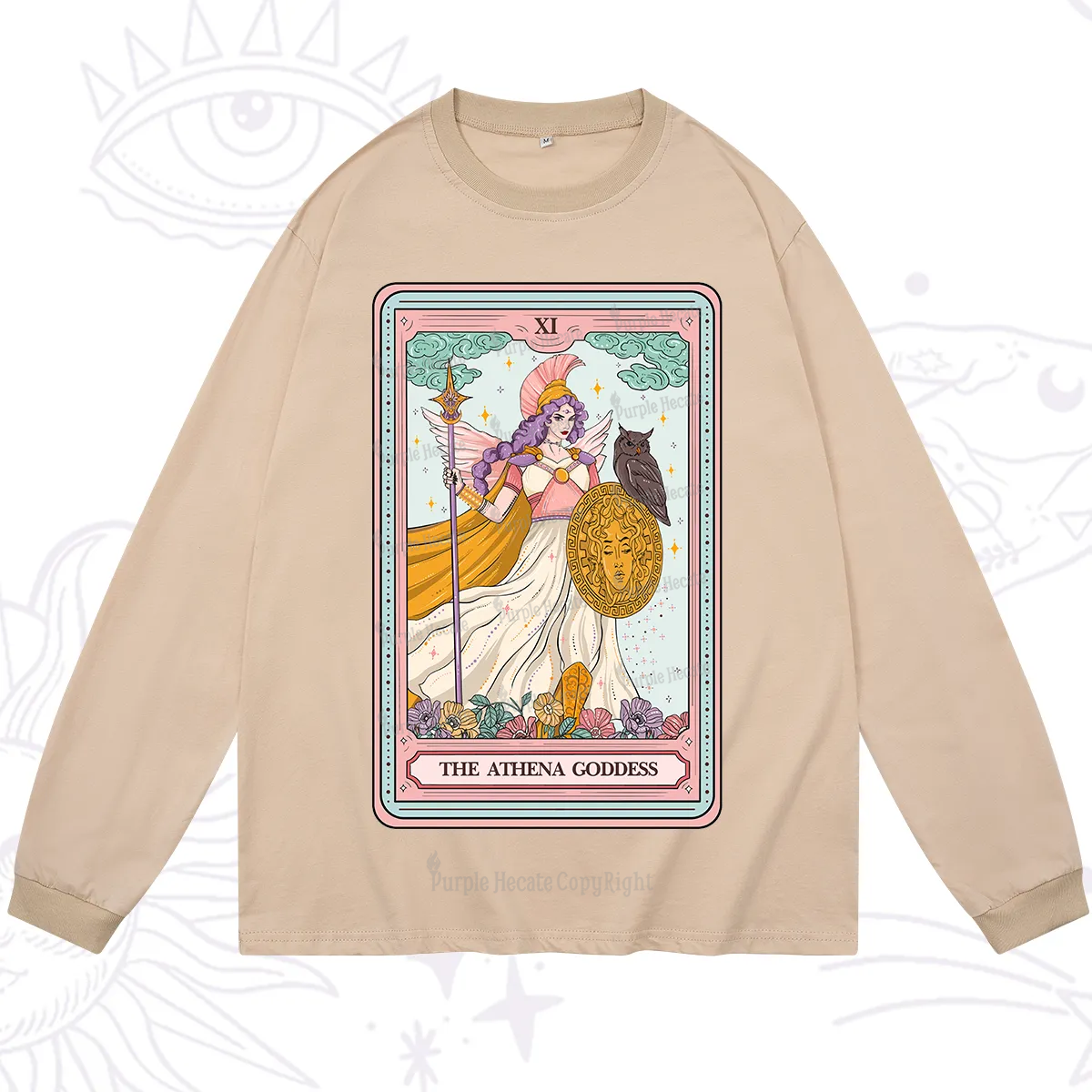 Purplehecate The Athena Goddess Tarot Long Sleeve T-Shirt