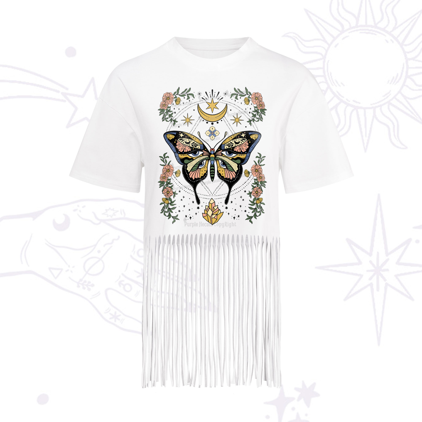 Purplehecate I Am Opening Fringe Hem T-Shirt