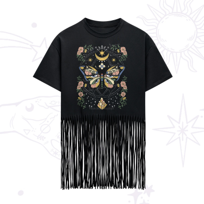 Purplehecate I Am Opening Fringe Hem T-Shirt