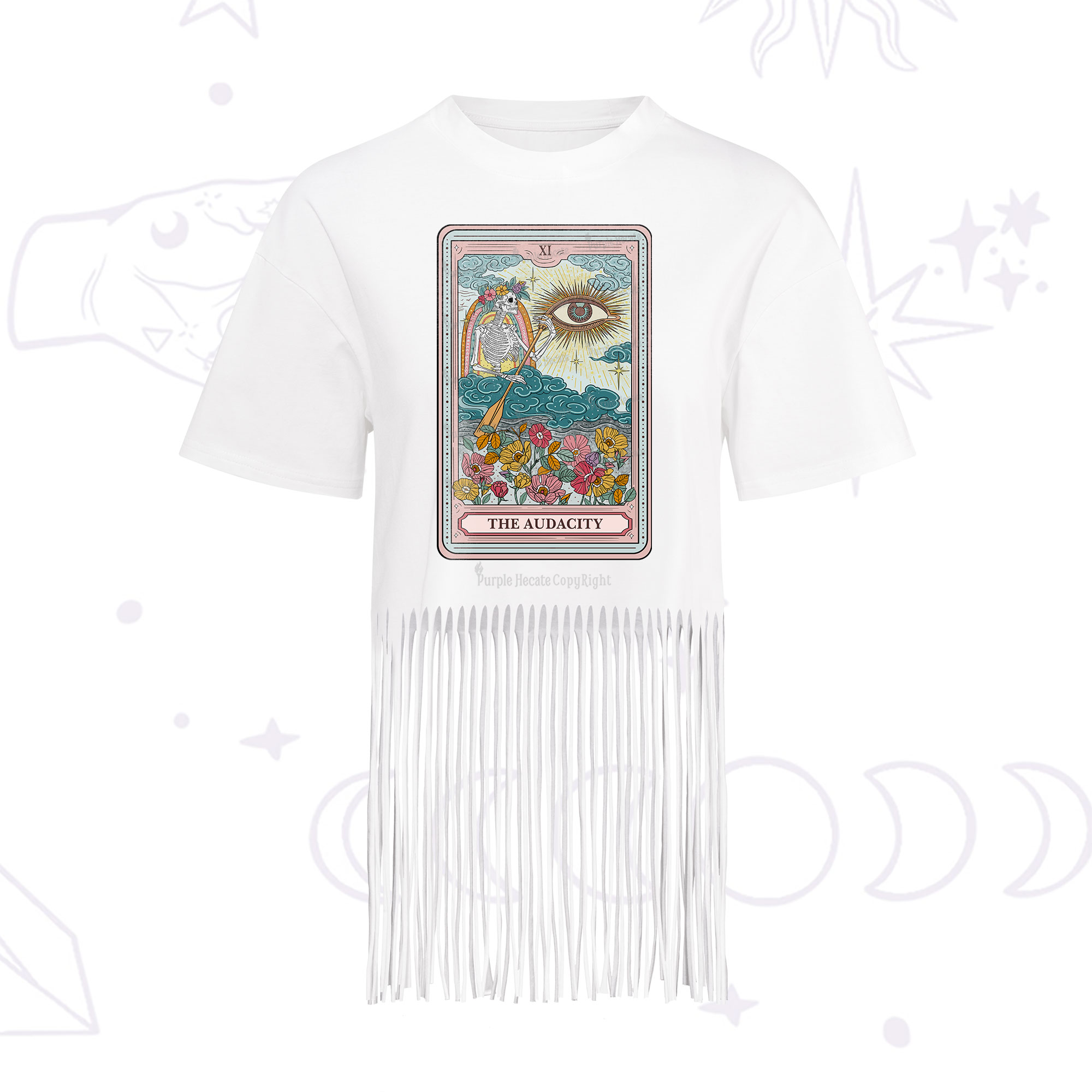 Purplehecate The Audacity Tarot Fringe Hem T-Shirt