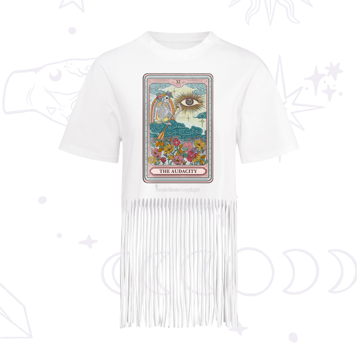 Purplehecate The Audacity Tarot Fringe Hem T-Shirt