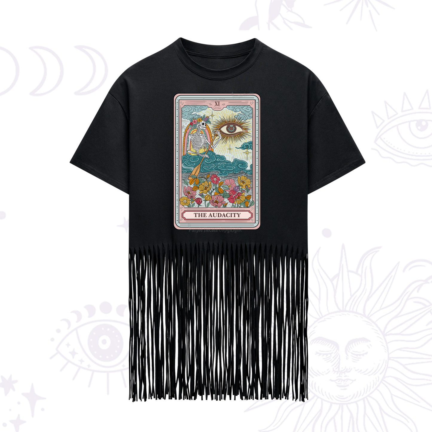 Purplehecate The Audacity Tarot Fringe Hem T-Shirt