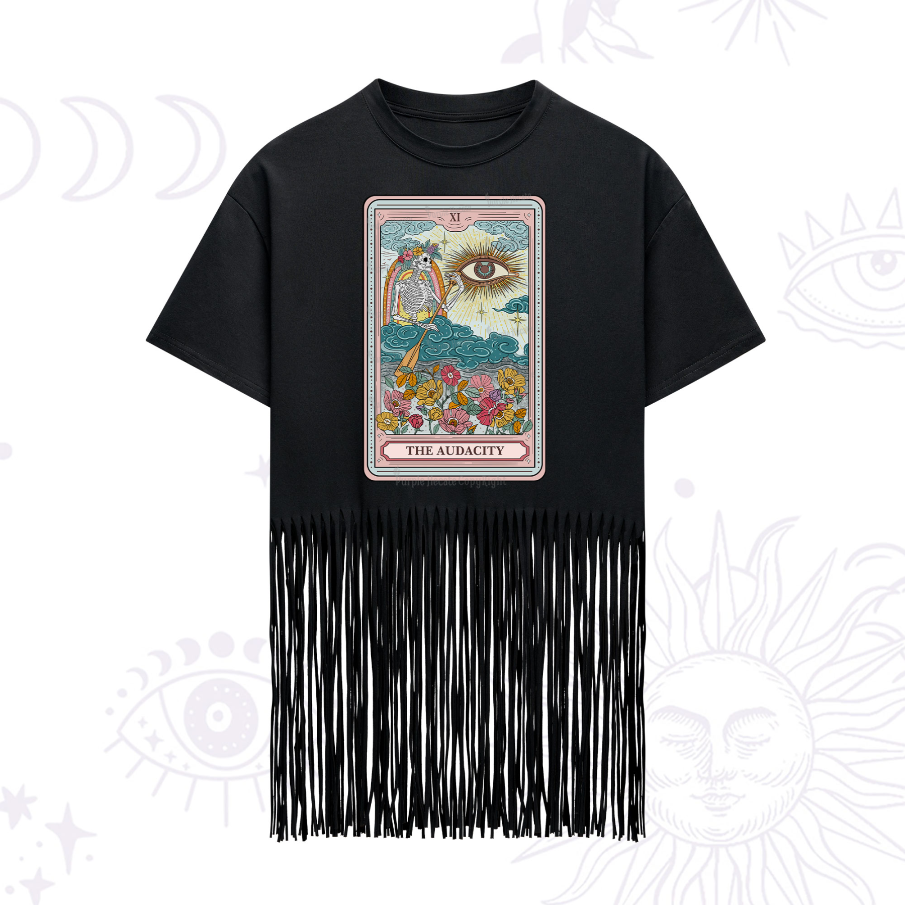 Purplehecate The Audacity Tarot Fringe Hem T-Shirt