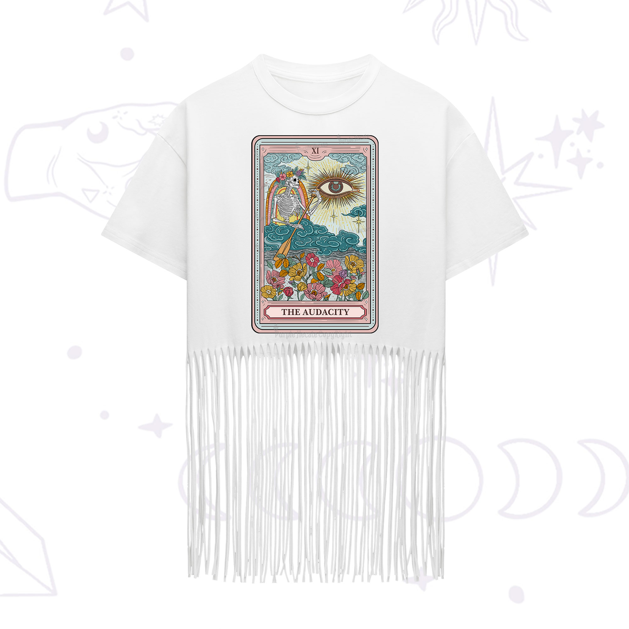 Purplehecate The Audacity Tarot Fringe Hem T-Shirt