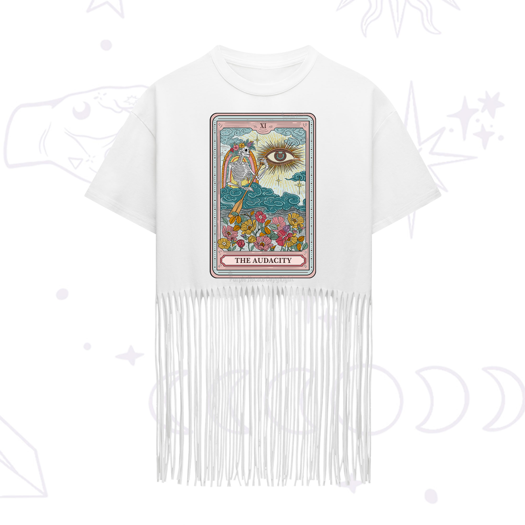 Purplehecate The Audacity Tarot Fringe Hem T-Shirt