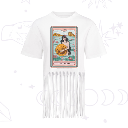 Purplehecate The Moon Goddess Tarot Fringe Hem T-Shirt