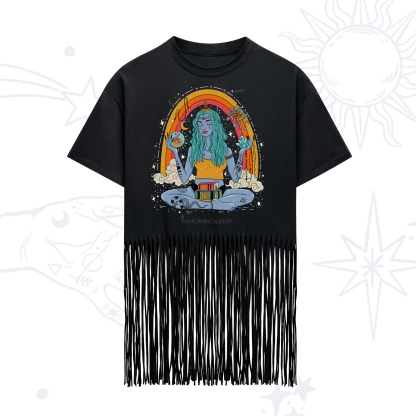 Purplehecate I'm The Queen Of All My Dreams Fringe Hem T-Shirt